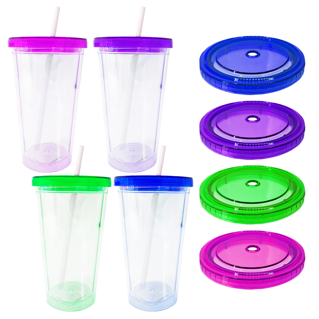 Vaso Acrilico 450Ml Tapa+Sorbete