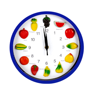 [0003 AZ] Reloj Pared Fruta 25Cm