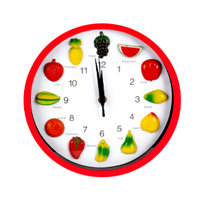 [0003 RO] Reloj Pared Fruta 25Cm