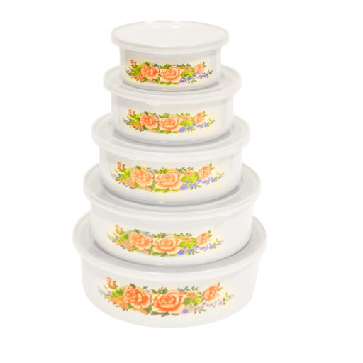 [0440 M2] Set Bowl X5Pc Enlozado Tapa