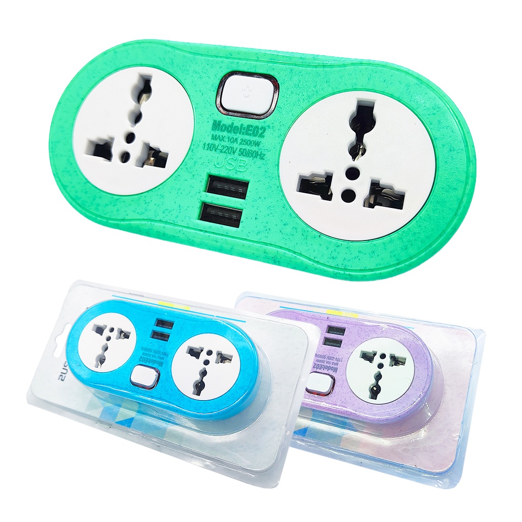 Adaptador 2 Tomas Usb 13X6 Cm