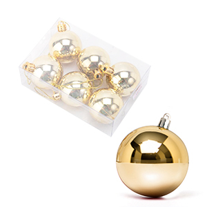 Bolas Navideñas 6Cm Caja X 6Pc