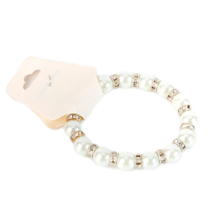 [8049 BL] Pulsera De Perla Paquete X12